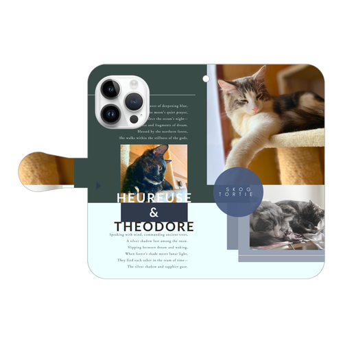 機種、写真、文字の差し替え対応手帳型スマホケース iPhone15 Pro 手帳型スマホケース