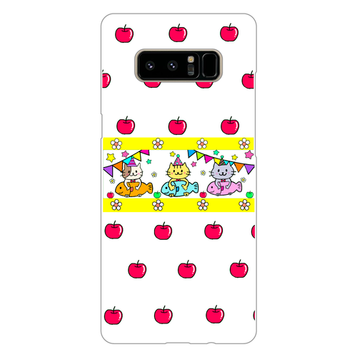 仲良しねこ　スマホケース Galaxy Note8（白）