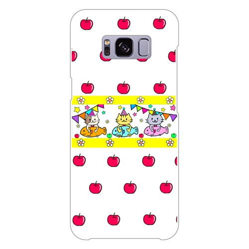 仲良しねこ　スマホケース Galaxy S8 (SC-02J)(白)