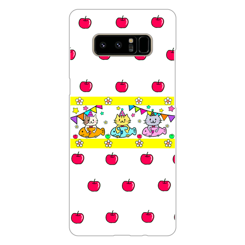 仲良しねこ　スマホケース Galaxy Note8（白）