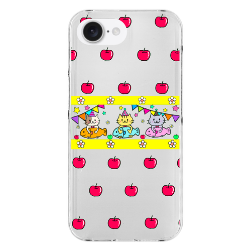 仲良しねこ スマホケースiPhone16e (透明)(ハードケース)の商品