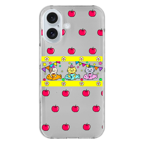 仲良しねこ　スマホケース iPhone16 (透明)(ハードケース)