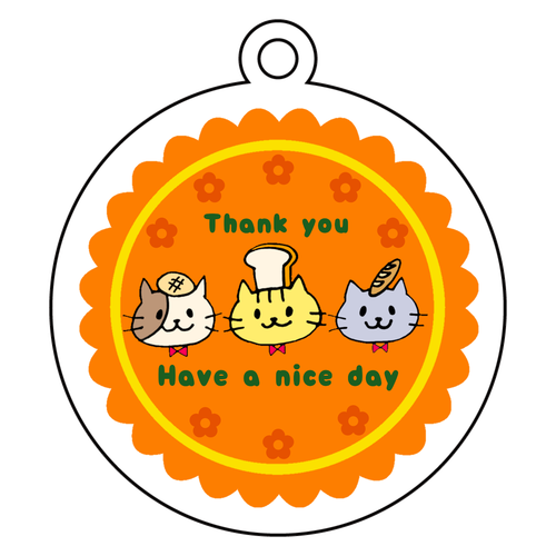 仲良しねこたちのレトロキーホルダー アクリルキーホルダー　丸型 (6cm)