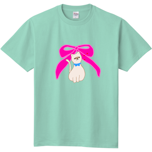 シャム猫とリボンTシャツ 定番Ｔシャツ