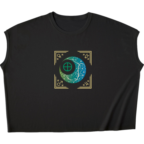 オリエンタルな月と惑星と地球と。／ノースリーブT スリーブレス ワイド Tシャツ