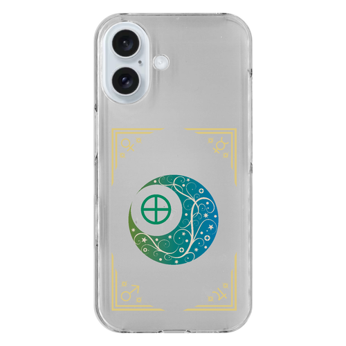 オリエンタルな月と惑星と地球と。／スマホケース iPhone16 (透明)(ハードケース)