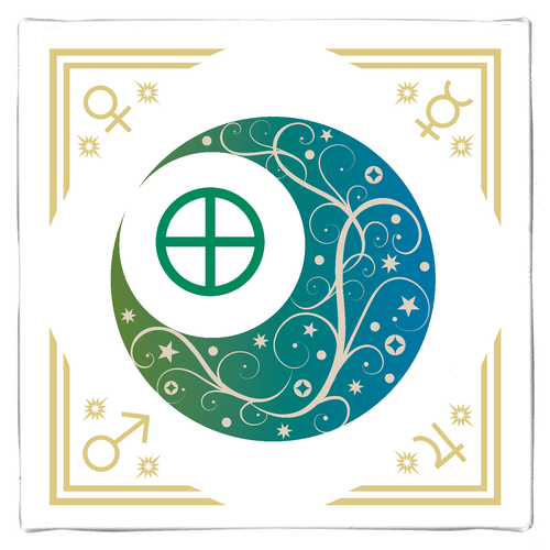 オリエンタルな月と惑星と地球と。／スクエアファブリックパネル ファブリックパネル (180×180mm)