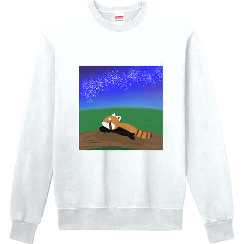 むにゃむにゃレッサーパンダ/夜空・動物 定番スウェット