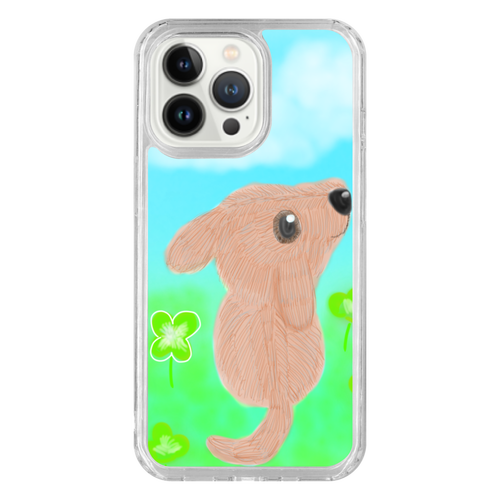 幸せのクローバースマホケースiPhone13Pro iPhone13Pro MagSafe対応 耐衝撃クリアケース