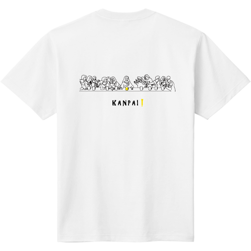 最後の晩餐×BEER 黒線画 バックプリント | 即日Ｔシャツ(TOMS-85) 即日Ｔシャツ(TOMS-85)