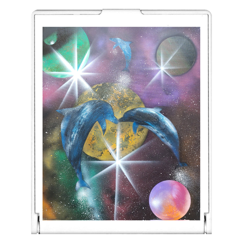 ２匹のイルカの宇宙旅行 スクエアミラー