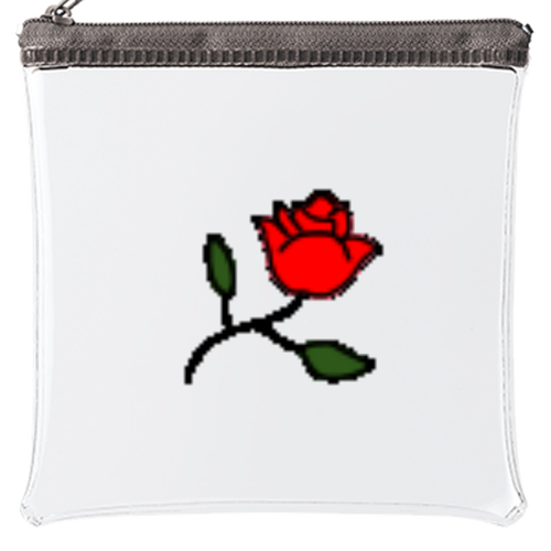 薔薇のクリアポーチ カラーファスナークリアポーチ（S）