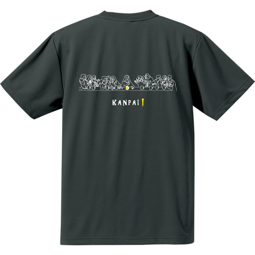 最後の晩餐×BEER 白線画 バックプリント | ドライアスレチックTシャツ ドライアスレチックTシャツ