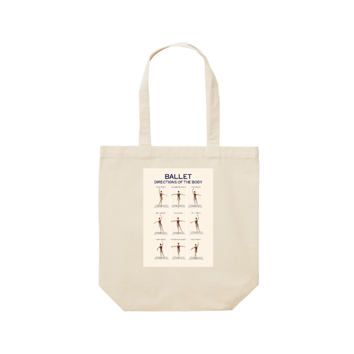 BALLET BODY POSITIONS レギュラーキャンバストートバッグ(M) (フルカラー転写プリント)