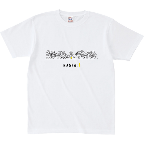 最後の晩餐×BEER 黒線画 | オープンエンド マックスウェイト Tシャツ オープンエンド マックスウェイト Tシャツ