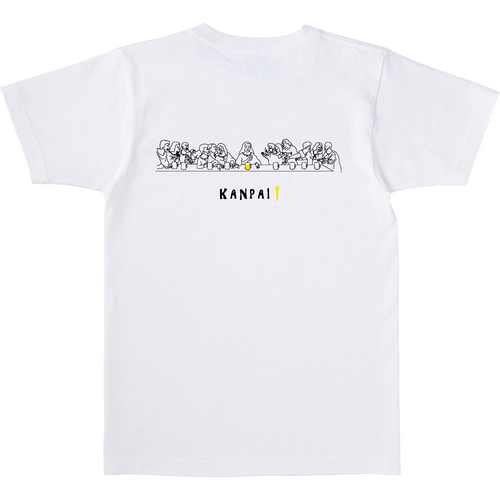 最後の晩餐×BEER 黒線画 バックプリント | オープンエンド マックスウェイト Tシャツ オープンエンド マックスウェイト Tシャツ