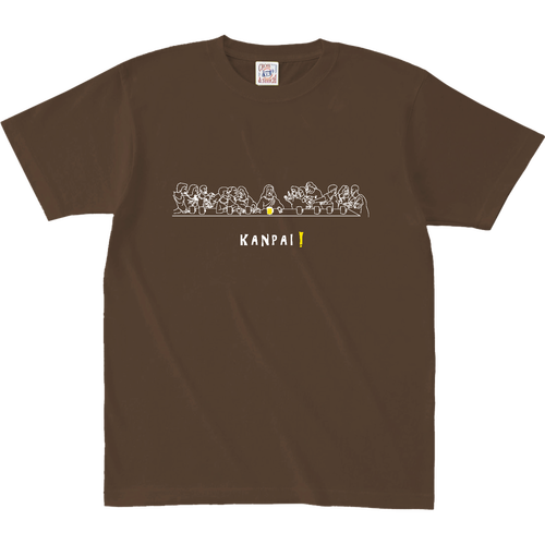 最後の晩餐×BEER 白線画 | オープンエンド マックスウェイト Tシャツ オープンエンド マックスウェイト Tシャツ