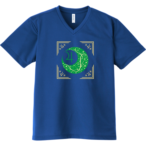 オリエンタルな月と木星と。ー木星額Ver. ／VネックT ドライVネックTシャツ