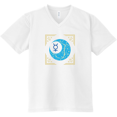 オリエンタルな月と水星と。ー水星額Ver.／VネックT ドライVネックTシャツ