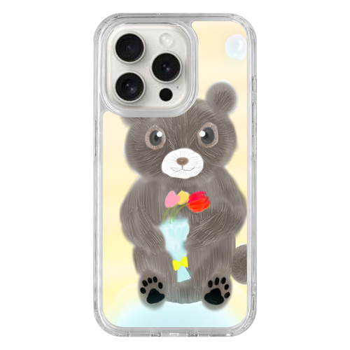 くまのスマホケースiPhone15Pro iPhone15Pro MagSafe対応 耐衝撃クリアケース