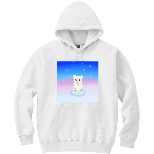 アイス大好きくまさん 軽量プルパーカー (長袖プリント)