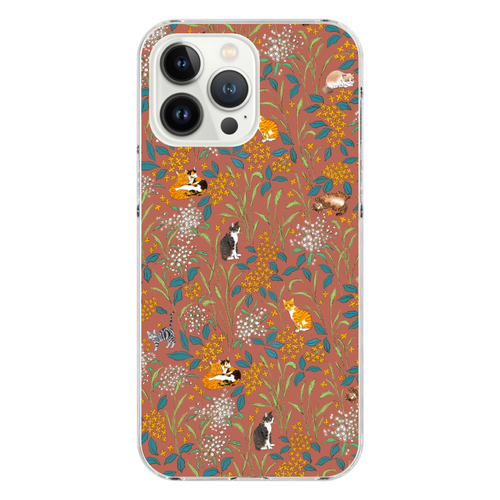 キンモクセイ( brown)／iPhoneクリアケース iPhone14 Pro Max (透明)