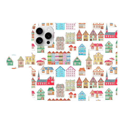 かわいいおうち(mix)/iPhone手帳型ケース iPhone16 Pro 手帳型スマホケース