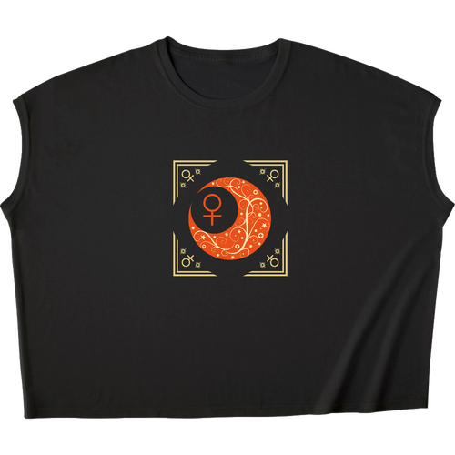 オリエンタルな月と金星と。ー金星額Ver. ／ノースリーブT スリーブレス ワイド Tシャツ