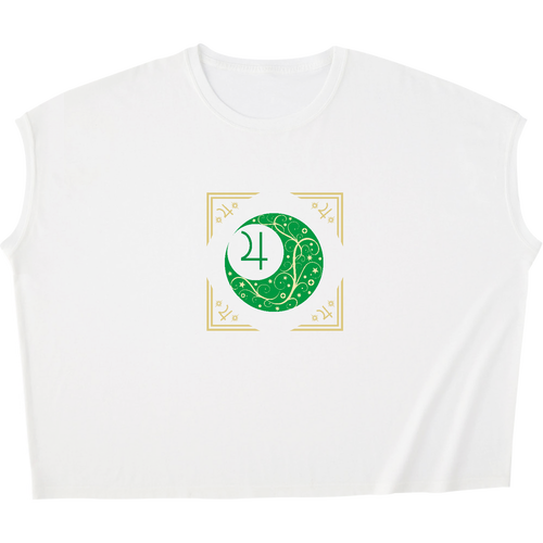 オリエンタルな月と木星と。ー木星額Ver. ／ノースリーブT スリーブレス ワイド Tシャツ