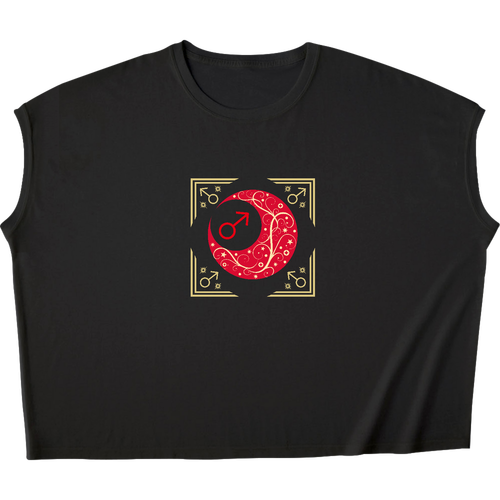 オリエンタルな月と火星と。ー火星額Ver.／ノースリーブT スリーブレス ワイド Tシャツ