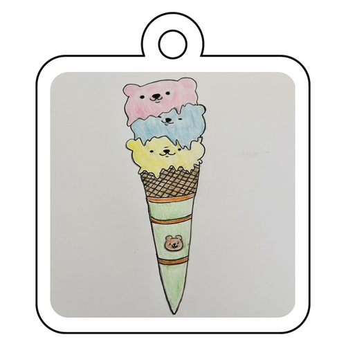 メルティアイスベア アクリルキーホルダー　四角型 (4cm)