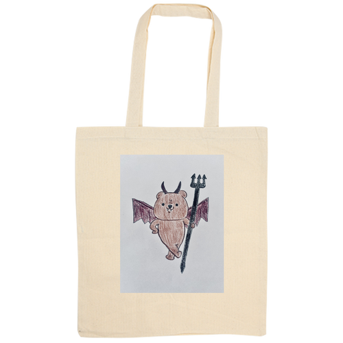 あくまなくま　 厚手コットンバッグ（L) 厚手コットンバッグ（L)