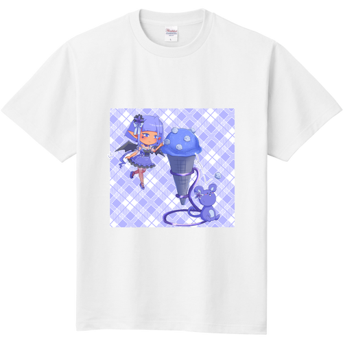 お菓子と少女（青＆桃色） 定番Ｔシャツ