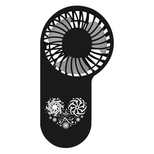 ハンディファン　「あ」「い」ノハナ　レースホワイトハート コンパクトハンディUSBファン