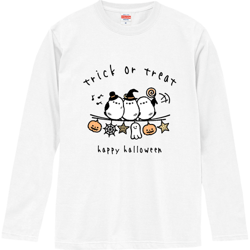 シマエナガ君たちのハロウィンパーティー ロングスリーブTシャツ