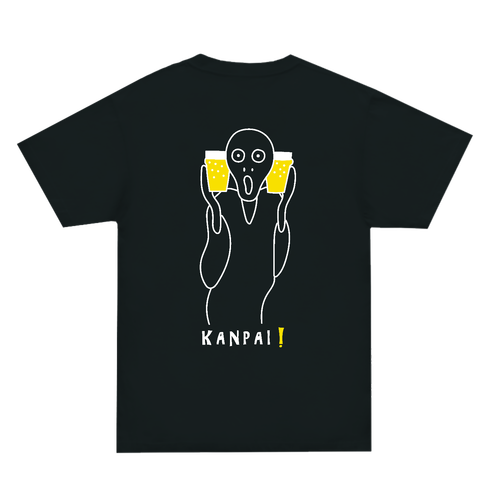ムンクの叫び×BEER 白線画 バックプリント | スーパーヘビーＴシャツ スーパーヘビーＴシャツ