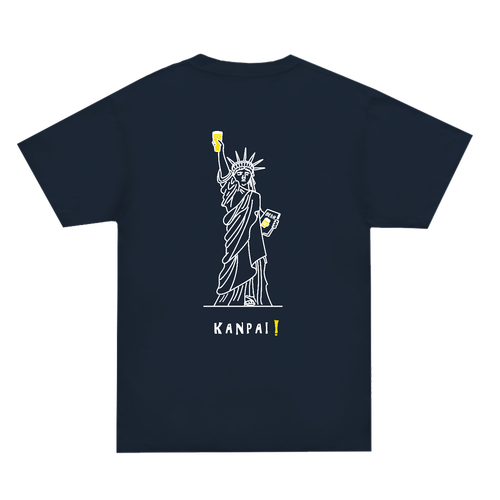 自由の女神×BEER 白線画 バックプリント | スーパーヘビーＴシャツ スーパーヘビーＴシャツ