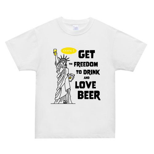 自由の女神×BEER 黒メッセージ | スーパーヘビーＴシャツ スーパーヘビーＴシャツ