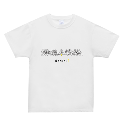 最後の晩餐×BEER 黒線画 | スーパーヘビーＴシャツ スーパーヘビーＴシャツ