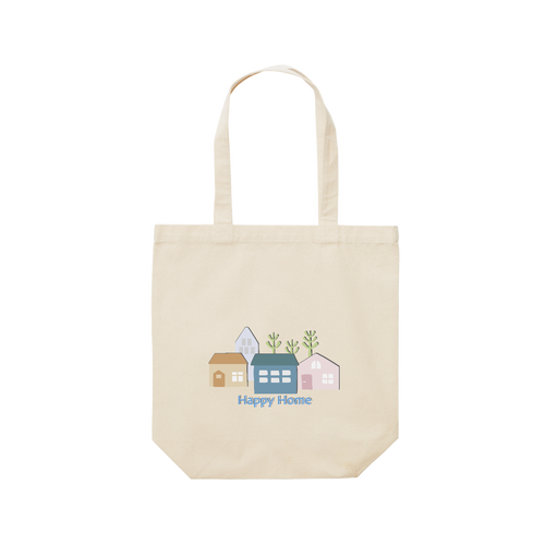 Happy Home レギュラーキャンバストートバッグ(M) (フルカラー転写プリント)