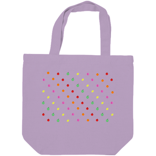 ドット よく見るとフルーツ キャンバスデイリートート（SM)【白プリント有】