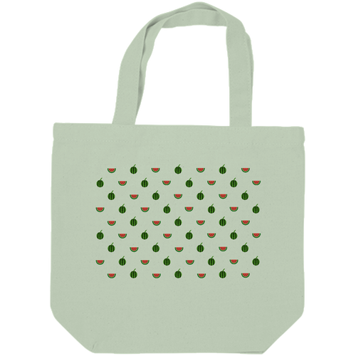 ドット よく見るとスイカ キャンバスデイリートート（SM)【白プリント有】