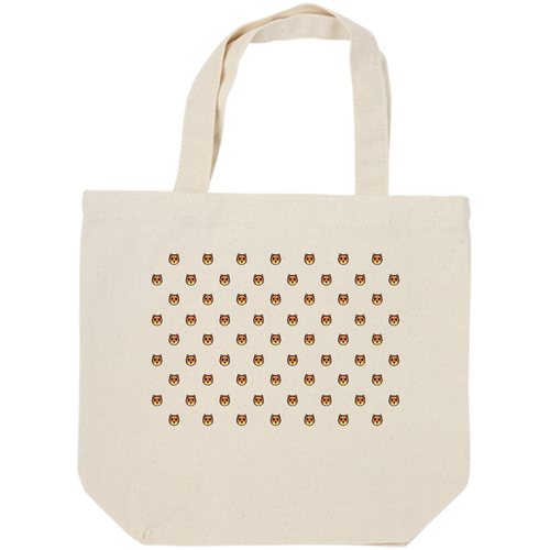 ドット よく見ると柴犬 キャンバスデイリートート（SM)【白プリント有】