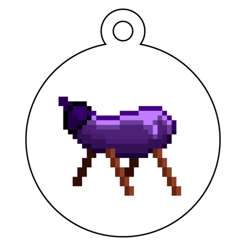 精霊馬(なす)　アクリルキーホルダー アクリルキーホルダー　丸型 (4cm)