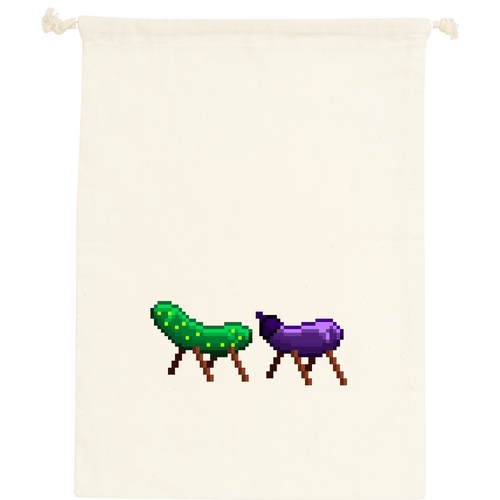 精霊馬　巾着袋 コットン巾着（L）