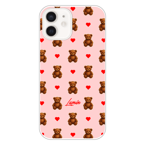テディベア-ピンク iPhone12（透明）