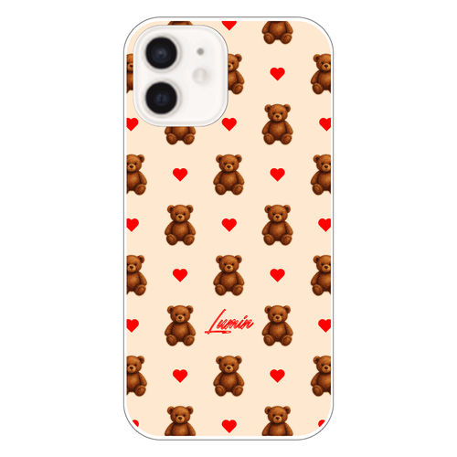 テディベア-ライトベージュ iPhone12（透明）