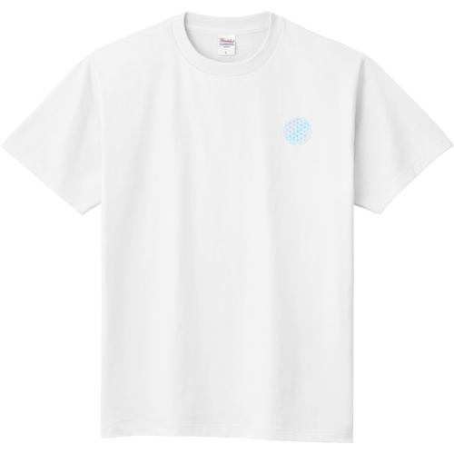 ウォーター　フラワーオブライフ　ワンポイントTシャツ　Water Flower of Life Tee 定番Ｔシャツ