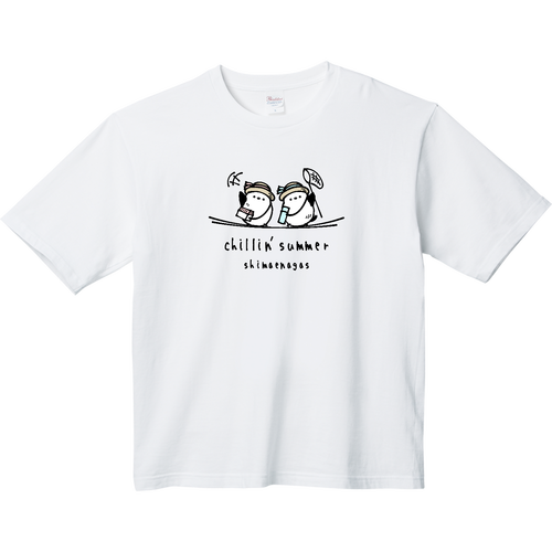 夏休み シマエナガ君 ヘビーウェイト ビッグシルエットTシャツ