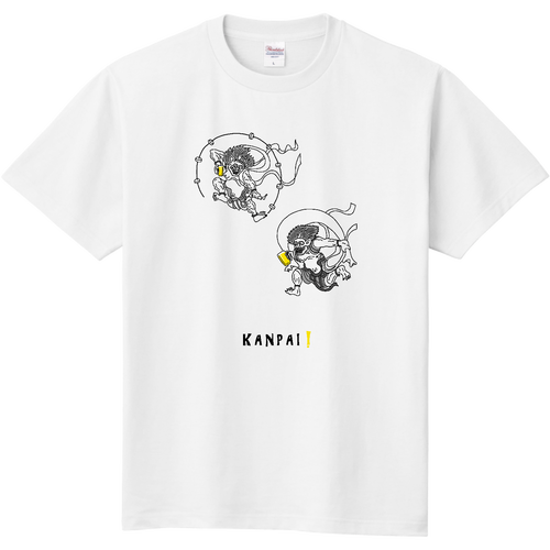 風神雷神×BEER 黒線画 | 即日Ｔシャツ(TOMS-85) 即日Ｔシャツ(TOMS-85)